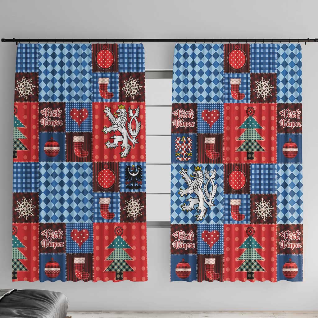 Czech Christmas Patchwork Window Curtain - Wonder Print Shop