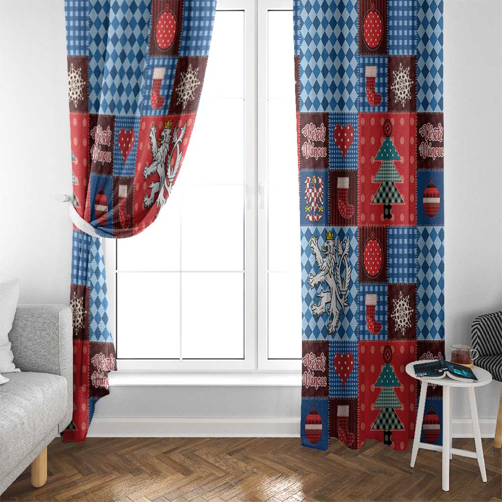 Czech Christmas Patchwork Window Curtain - Wonder Print Shop