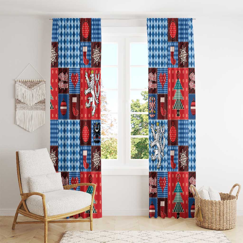 Czech Christmas Patchwork Window Curtain - Wonder Print Shop