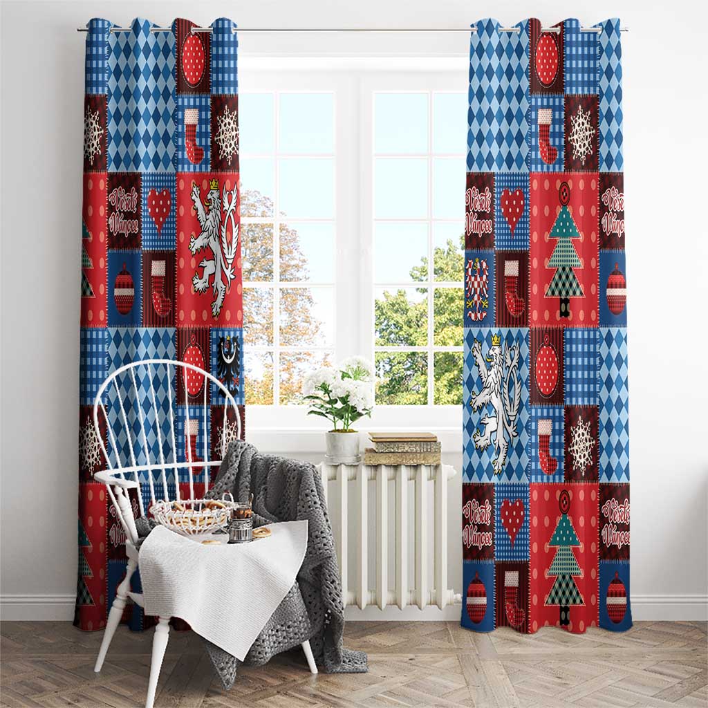 Czech Christmas Patchwork Window Curtain - Wonder Print Shop