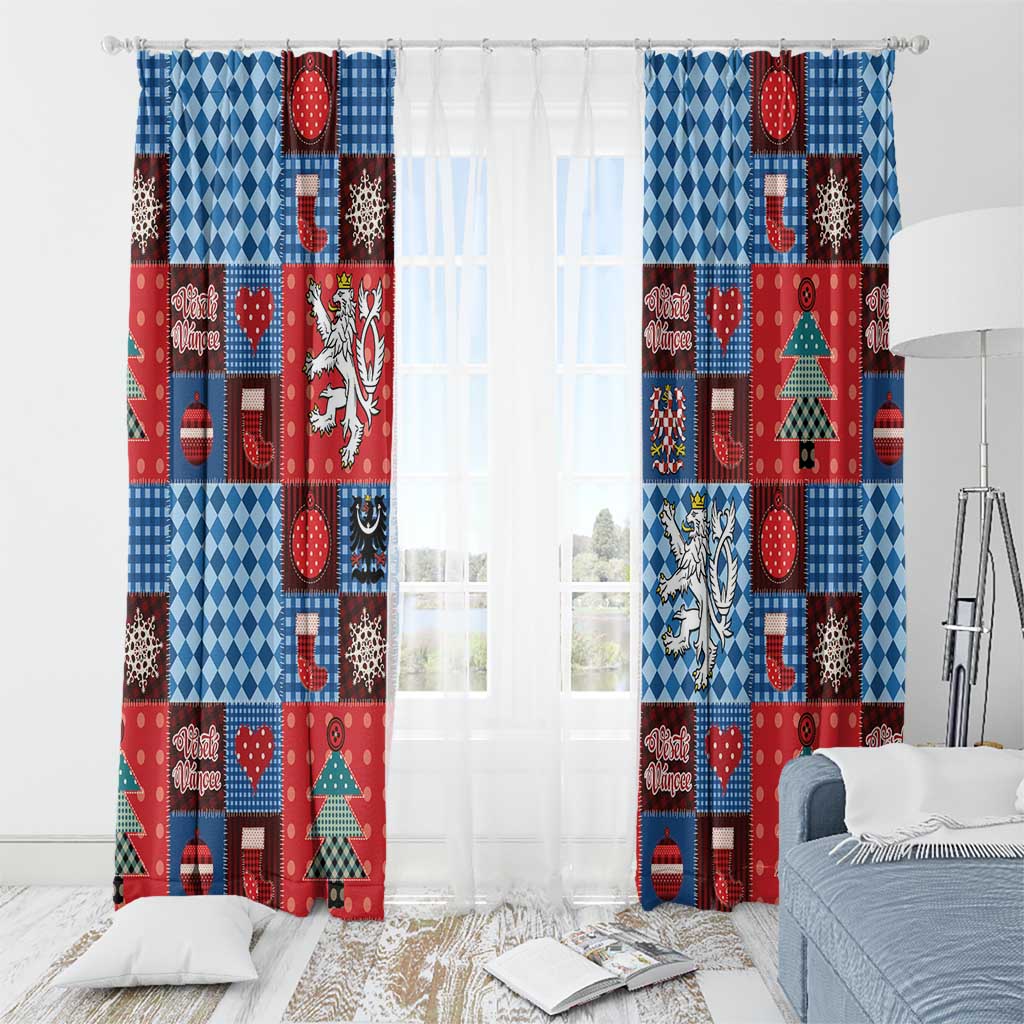 Czech Christmas Patchwork Window Curtain - Wonder Print Shop