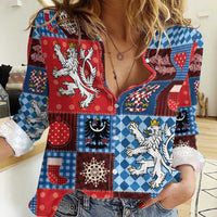 Czech Christmas Patchwork Women Casual Shirt - Wonder Print Shop