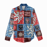 Czech Christmas Patchwork Women Casual Shirt - Wonder Print Shop