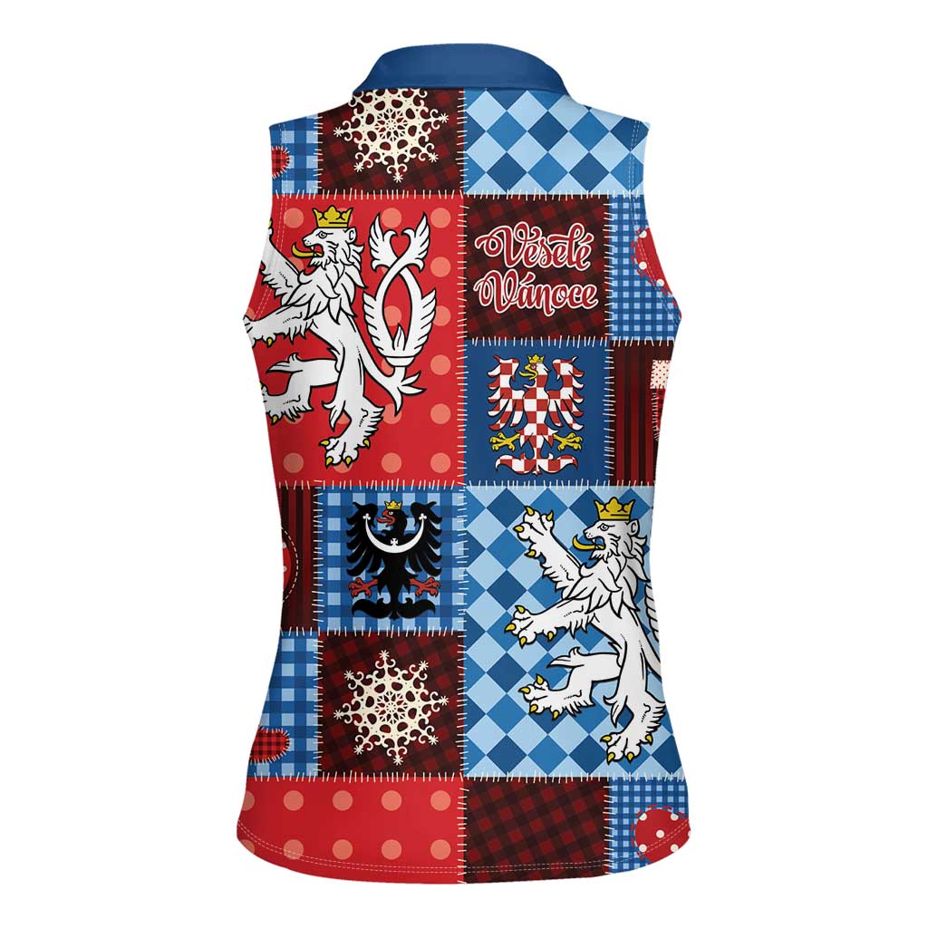 Czech Christmas Patchwork Women Sleeveless Polo Shirt - Wonder Print Shop