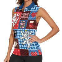 Czech Christmas Patchwork Women Sleeveless Polo Shirt - Wonder Print Shop