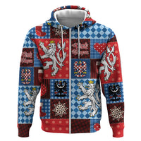 Czech Christmas Patchwork Zip Hoodie - Wonder Print Shop