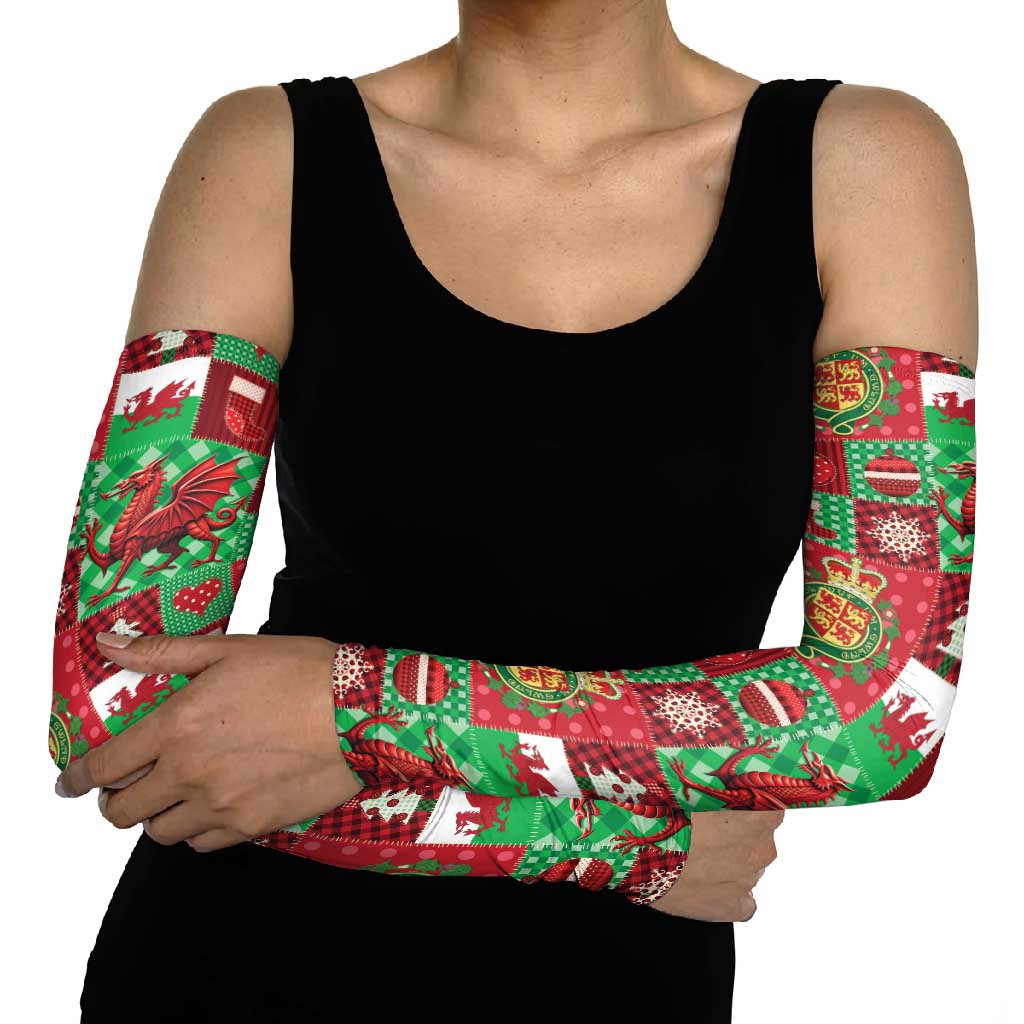 Wales Christmas Patchwork Arm Sleeves - Wonder Print Shop