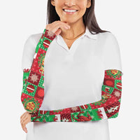 Wales Christmas Patchwork Arm Sleeves - Wonder Print Shop