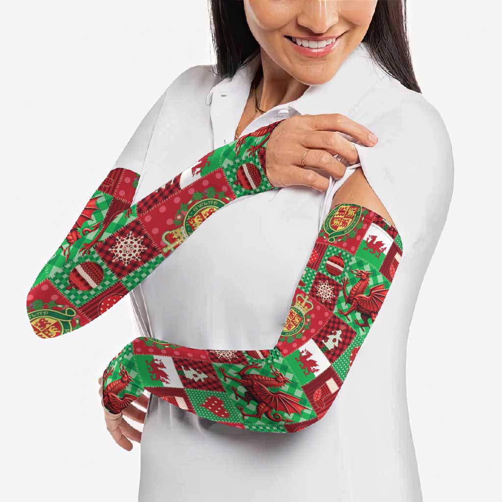 Wales Christmas Patchwork Arm Sleeves - Wonder Print Shop