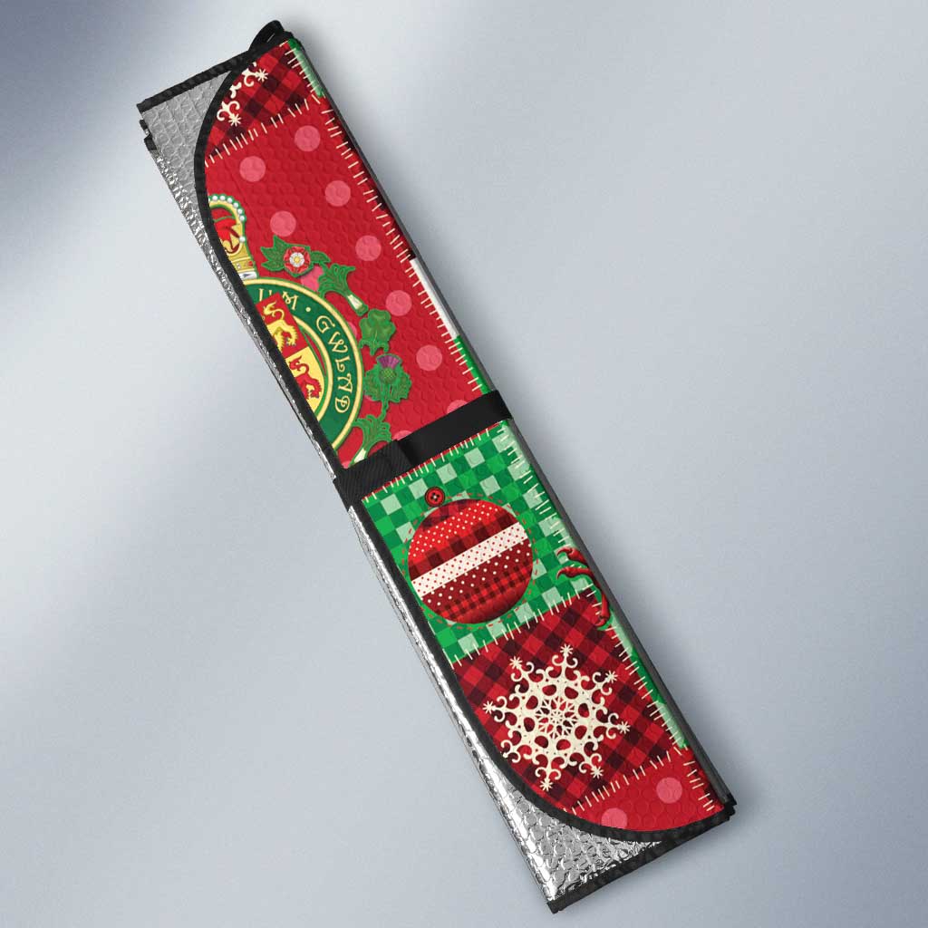 Wales Christmas Patchwork Auto Sun Shade - Wonder Print Shop