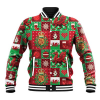 Wales Christmas Patchwork Baseball Jacket - Wonder Print Shop