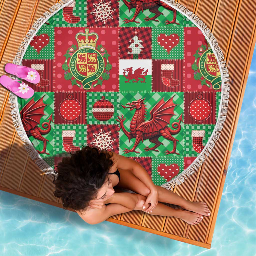 Wales Christmas Patchwork Beach Blanket - Wonder Print Shop