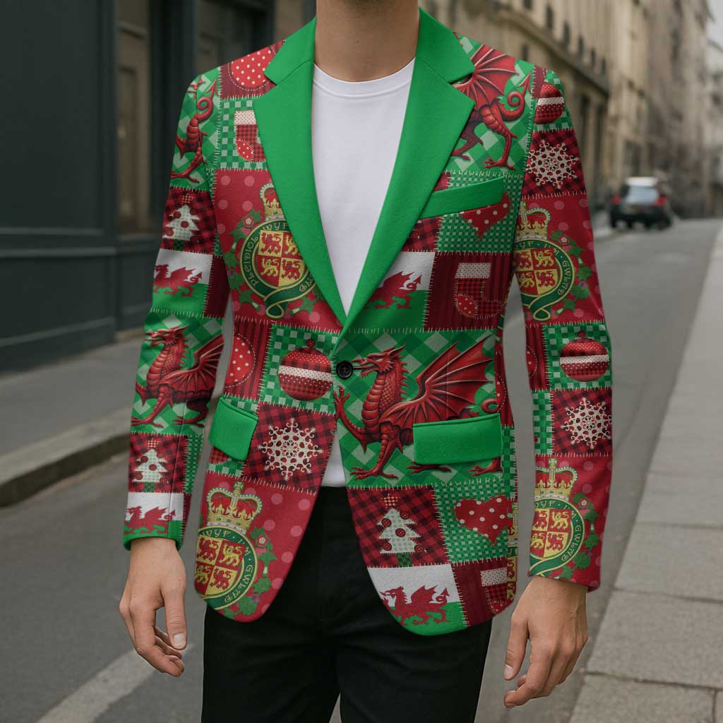 Wales Christmas Patchwork Blazer - Wonder Print Shop