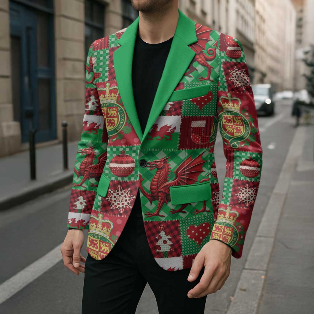 Wales Christmas Patchwork Blazer - Wonder Print Shop