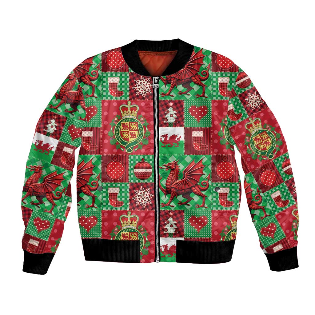 Wales Christmas Patchwork Bomber Jacket - Wonder Print Shop