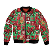 Wales Christmas Patchwork Bomber Jacket - Wonder Print Shop