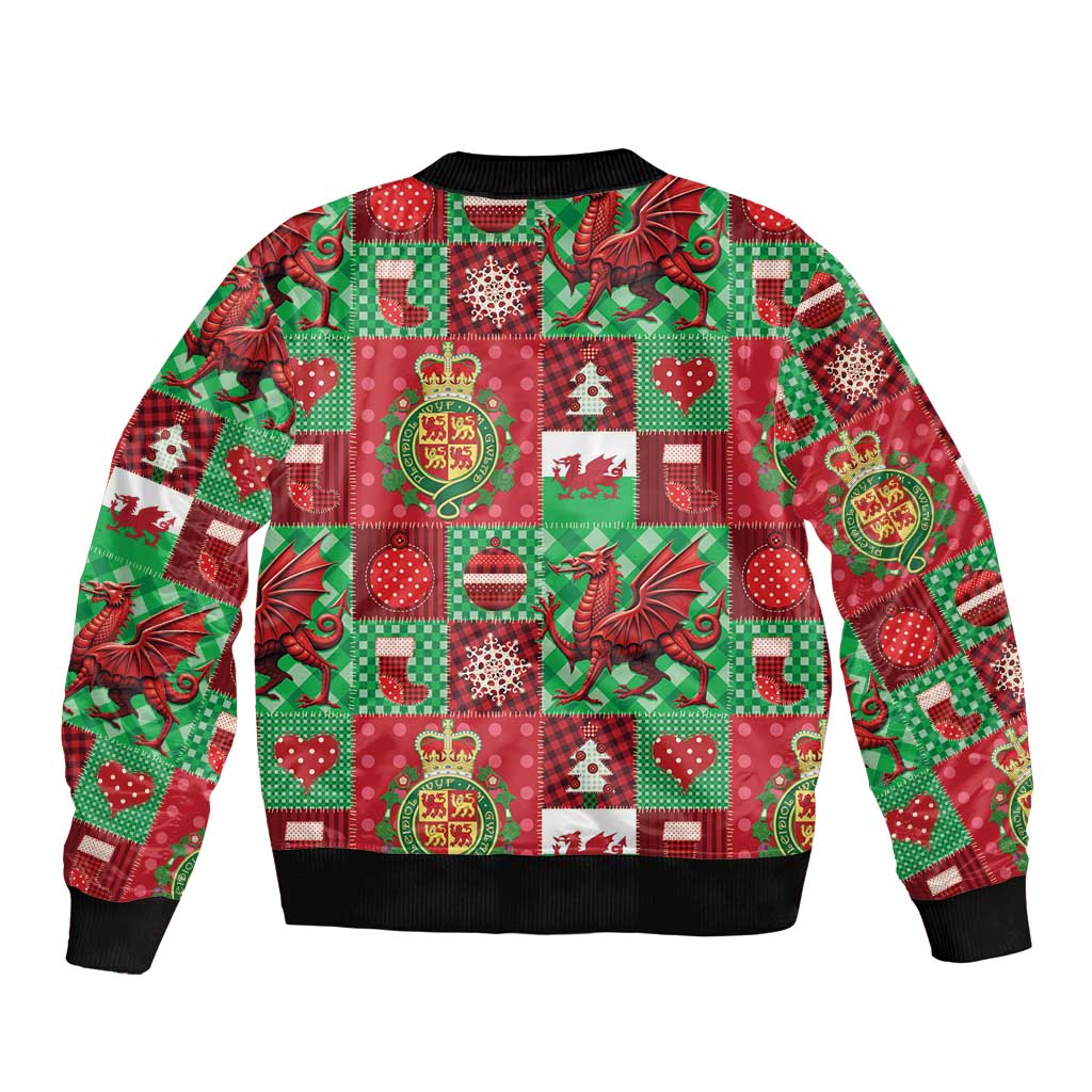 Wales Christmas Patchwork Bomber Jacket - Wonder Print Shop