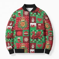 Wales Christmas Patchwork Bomber Puffer Jacket - Wonder Print Shop