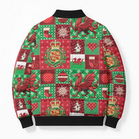 Wales Christmas Patchwork Bomber Puffer Jacket - Wonder Print Shop
