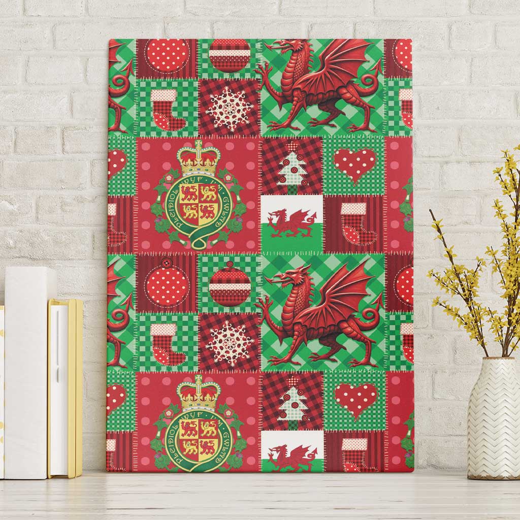Wales Christmas Patchwork Canvas Wall Art - Wonder Print Shop
