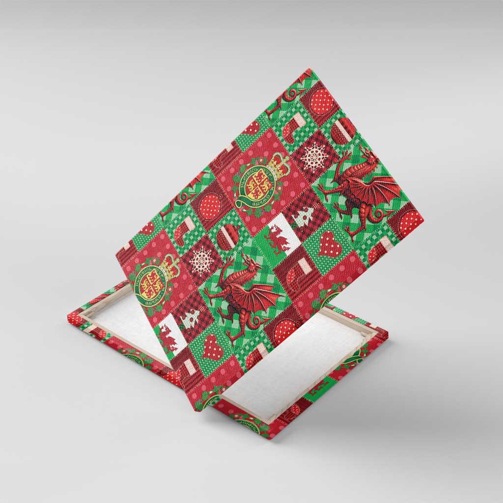 Wales Christmas Patchwork Canvas Wall Art - Wonder Print Shop