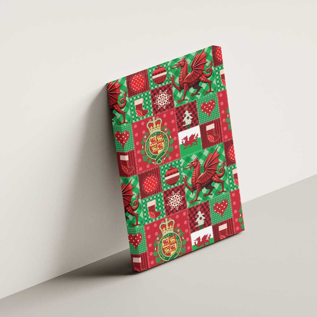 Wales Christmas Patchwork Canvas Wall Art - Wonder Print Shop