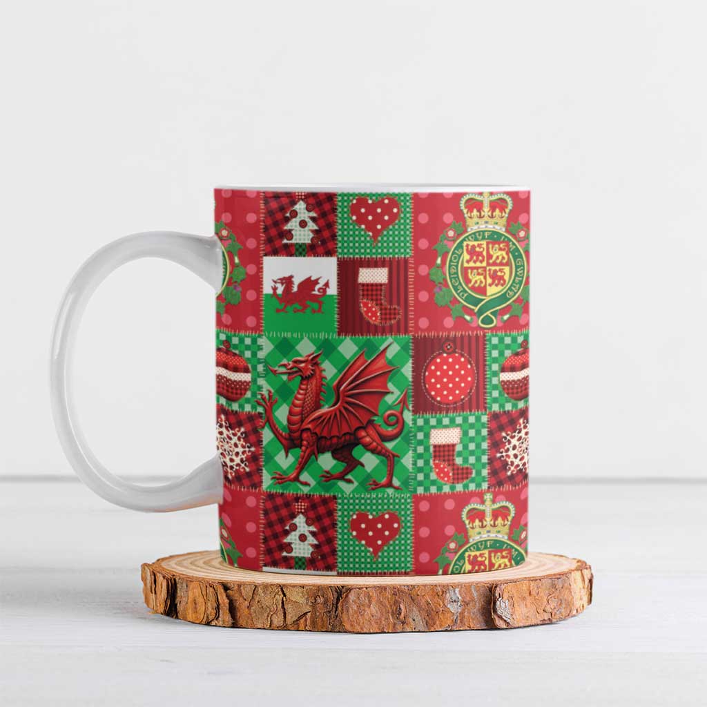 Wales Christmas Patchwork Ceramic Mug - Wonder Print Shop