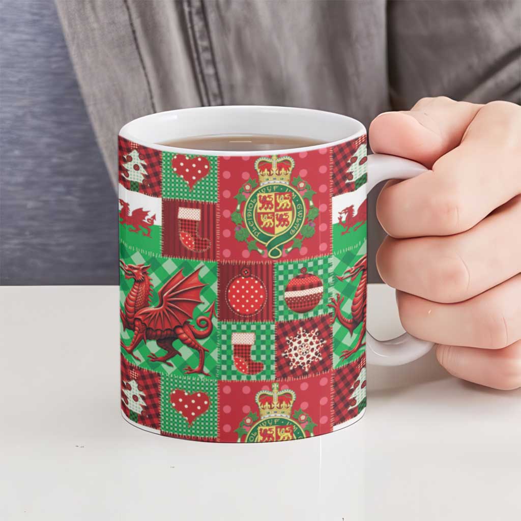 Wales Christmas Patchwork Ceramic Mug - Wonder Print Shop