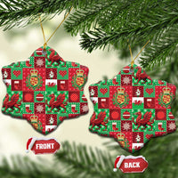Wales Christmas Patchwork Ceramic Ornament - Wonder Print Shop