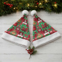 Wales Christmas Patchwork Christmas Santa Hat - Wonder Print Shop