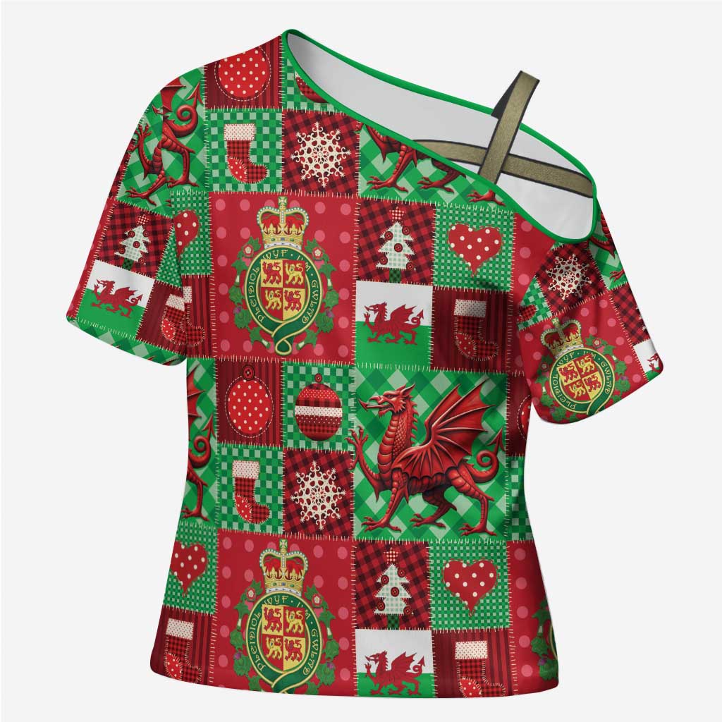 Wales Christmas Patchwork Cross Shoulder Shirt - Wonder Print Shop