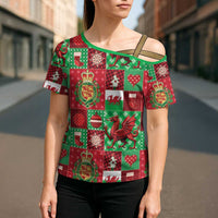 Wales Christmas Patchwork Cross Shoulder Shirt - Wonder Print Shop