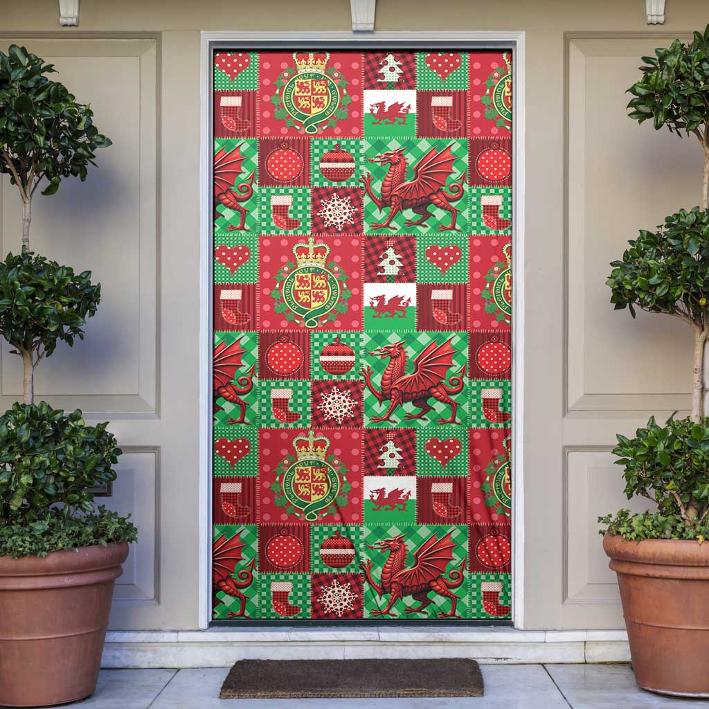 Wales Christmas Patchwork Door Cover - Wonder Print Shop