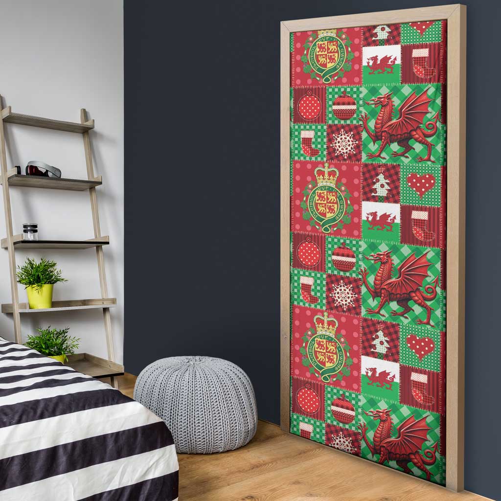 Wales Christmas Patchwork Door Cover - Wonder Print Shop