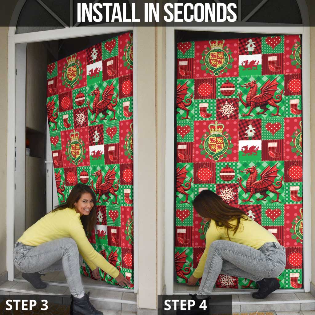 Wales Christmas Patchwork Door Cover - Wonder Print Shop