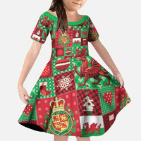 Wales Christmas Patchwork Family Matching Mermaid Dress and Hawaiian Shirt - Wonder Print Shop