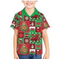 Wales Christmas Patchwork Family Matching Mermaid Dress and Hawaiian Shirt - Wonder Print Shop