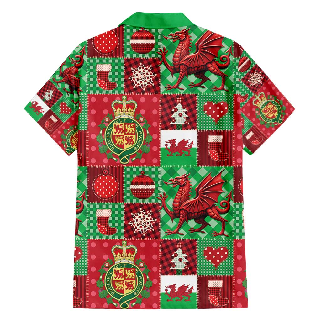 Wales Christmas Patchwork Family Matching Off Shoulder Short Dress and Hawaiian Shirt - Wonder Print Shop