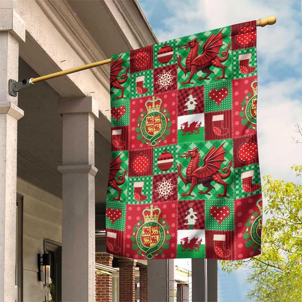 Wales Christmas Patchwork Garden Flag - Wonder Print Shop