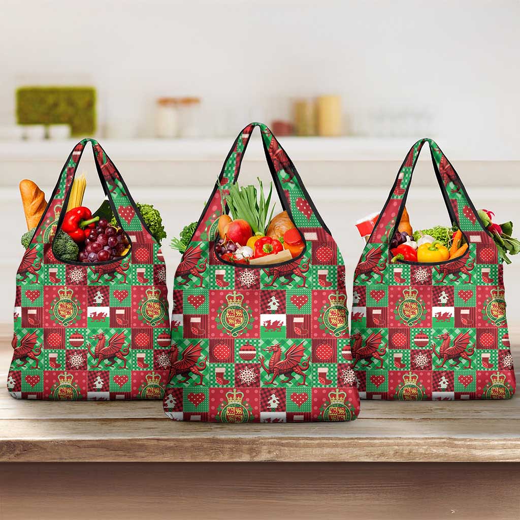 Wales Christmas Patchwork Grocery Bag - Wonder Print Shop