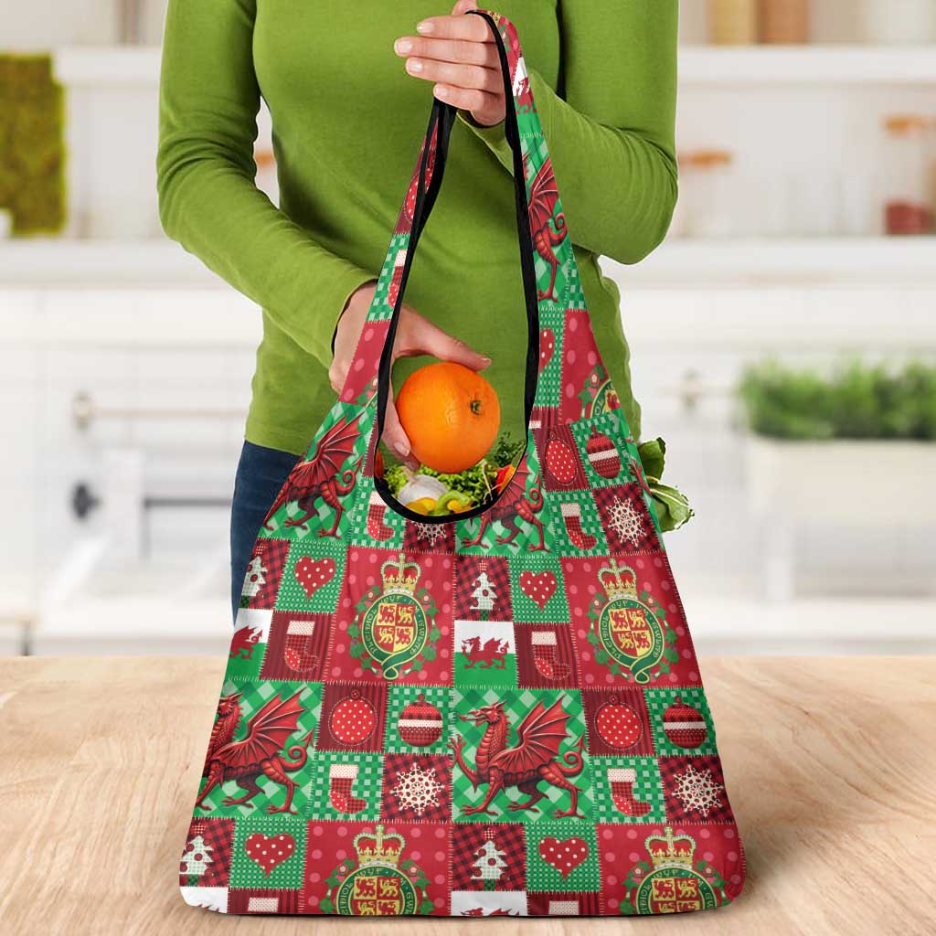 Wales Christmas Patchwork Grocery Bag - Wonder Print Shop