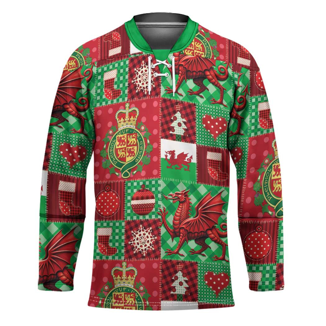 Wales Christmas Patchwork Hockey Jersey - Wonder Print Shop