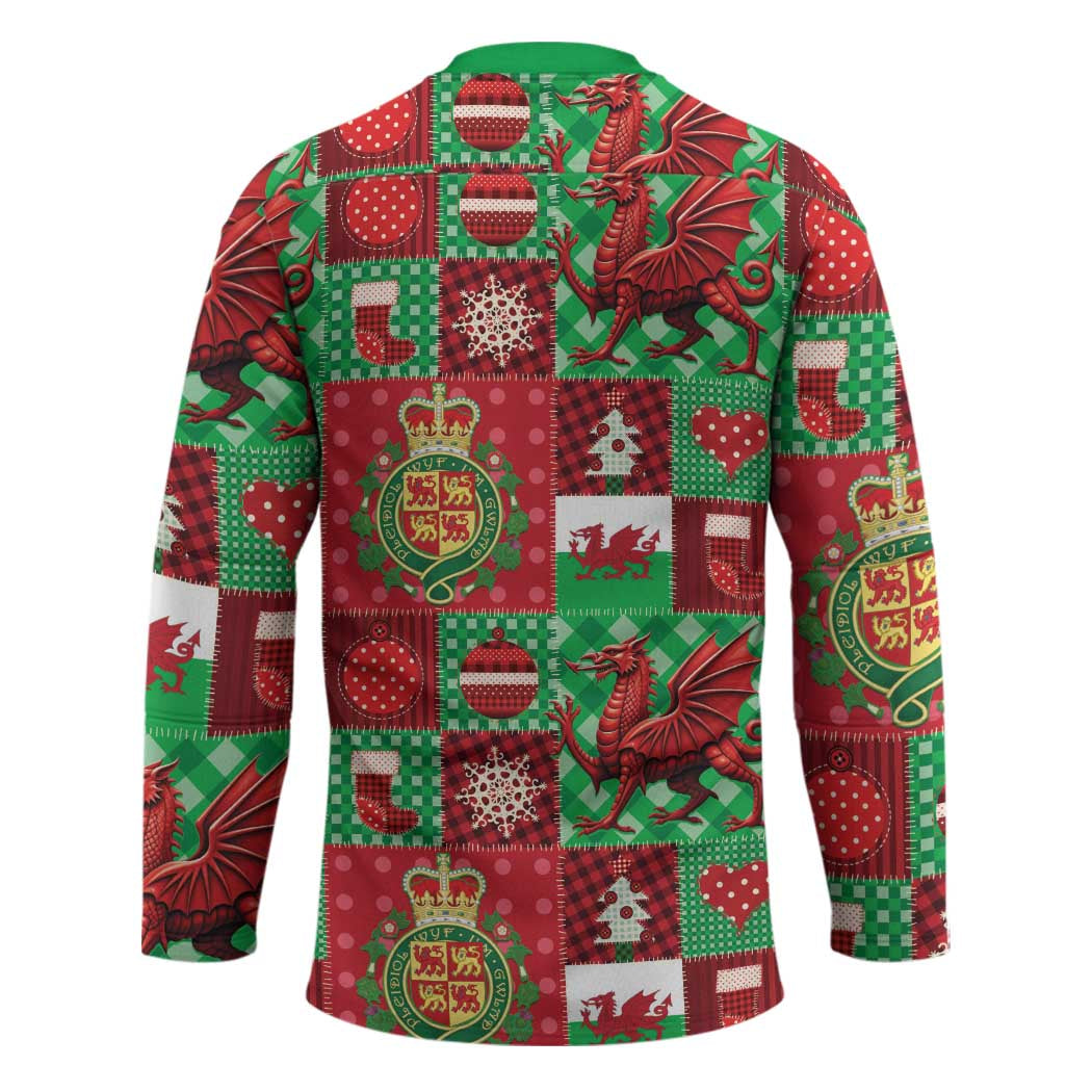 Wales Christmas Patchwork Hockey Jersey - Wonder Print Shop