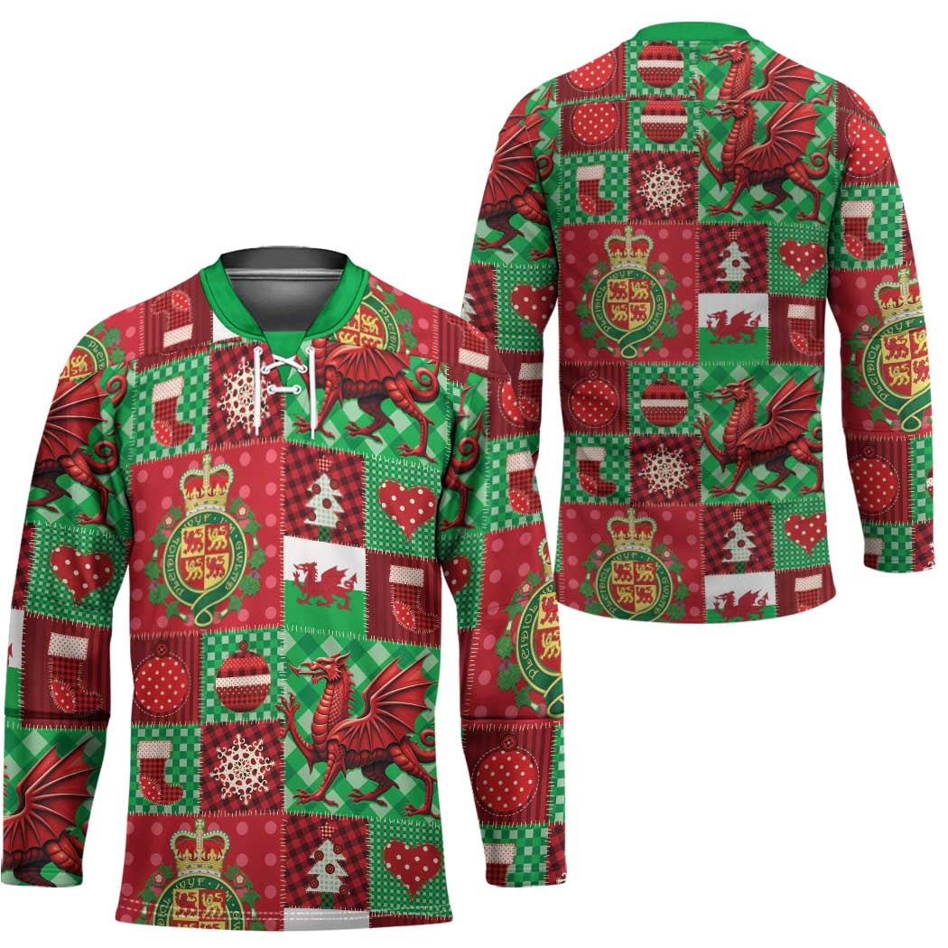 Wales Christmas Patchwork Hockey Jersey - Wonder Print Shop