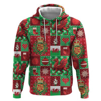 Wales Christmas Patchwork Hoodie - Wonder Print Shop