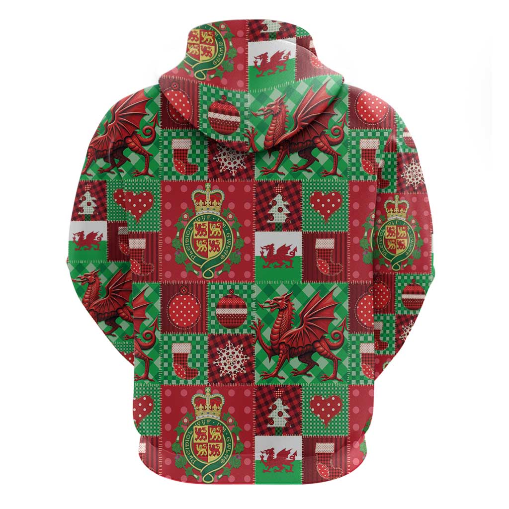 Wales Christmas Patchwork Hoodie - Wonder Print Shop