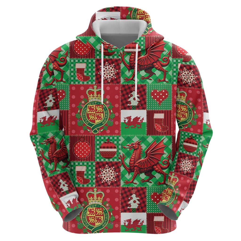 Wales Christmas Patchwork Hoodie - Wonder Print Shop