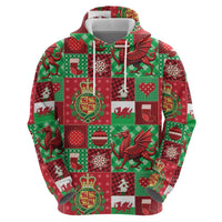 Wales Christmas Patchwork Hoodie - Wonder Print Shop