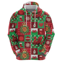 Wales Christmas Patchwork Hoodie - Wonder Print Shop