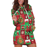 Wales Christmas Patchwork Hoodie Dress - Wonder Print Shop